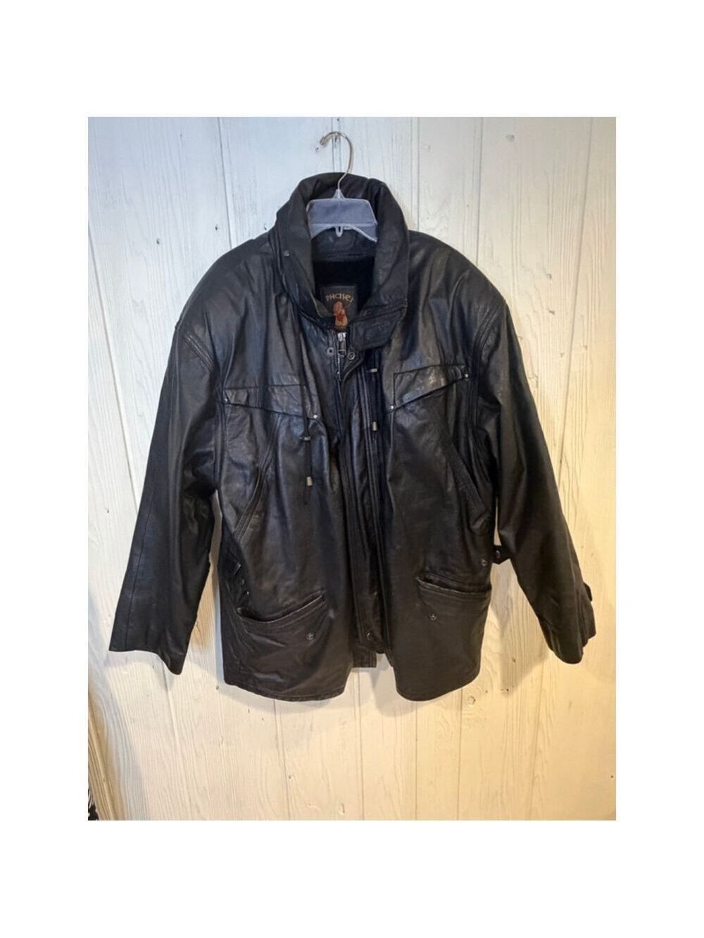 Men's PHASE 3 Black Leather lining Jacket XL